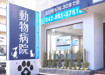 外の大看板が目印です